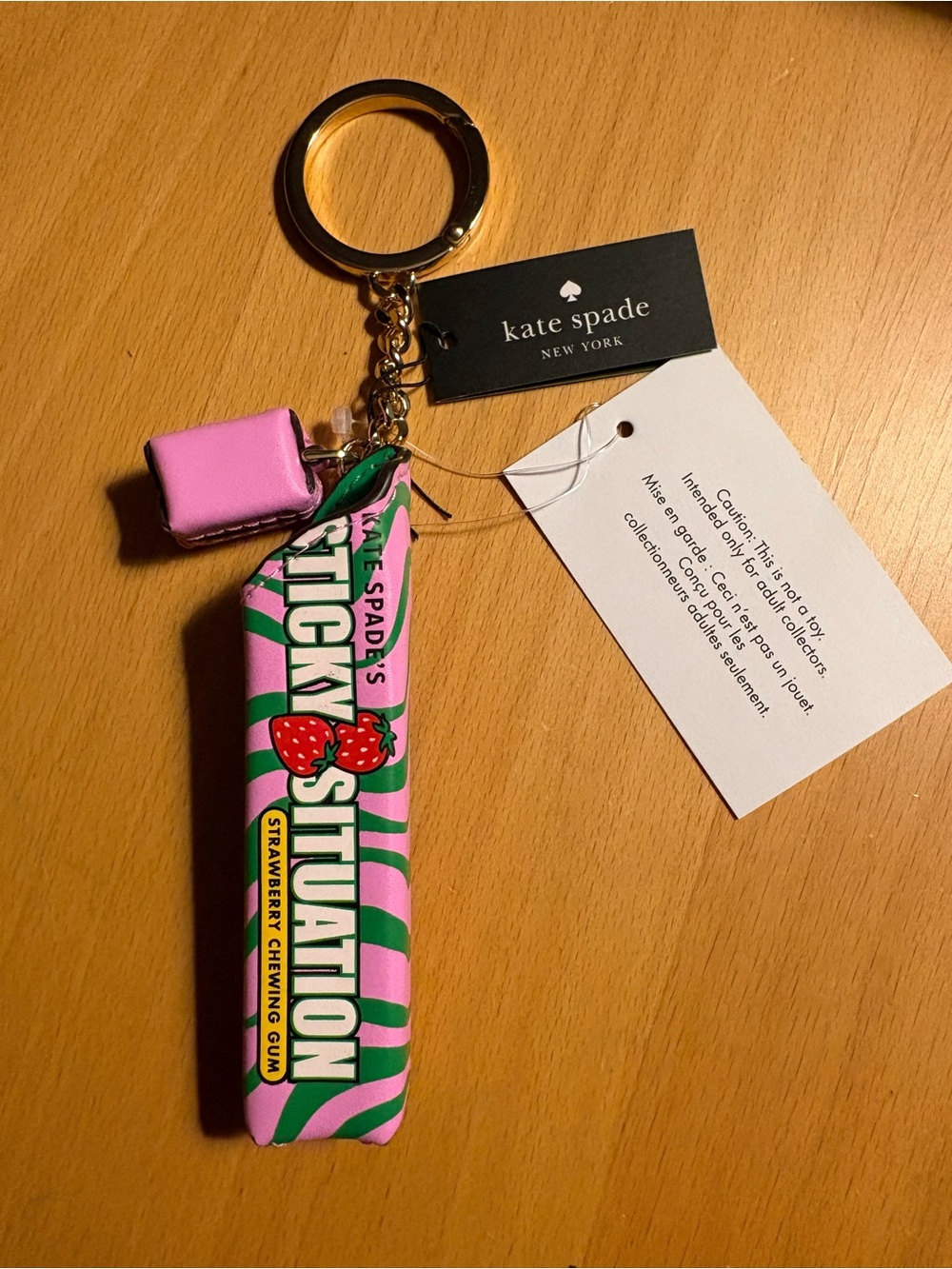 kate spade Sticky Situation Chewing Gum Keychain Charm